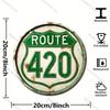 Винтажная металлическая жестяная табличка Route 420, настенное искусство, деревенский декор для домашнего бара, табличка