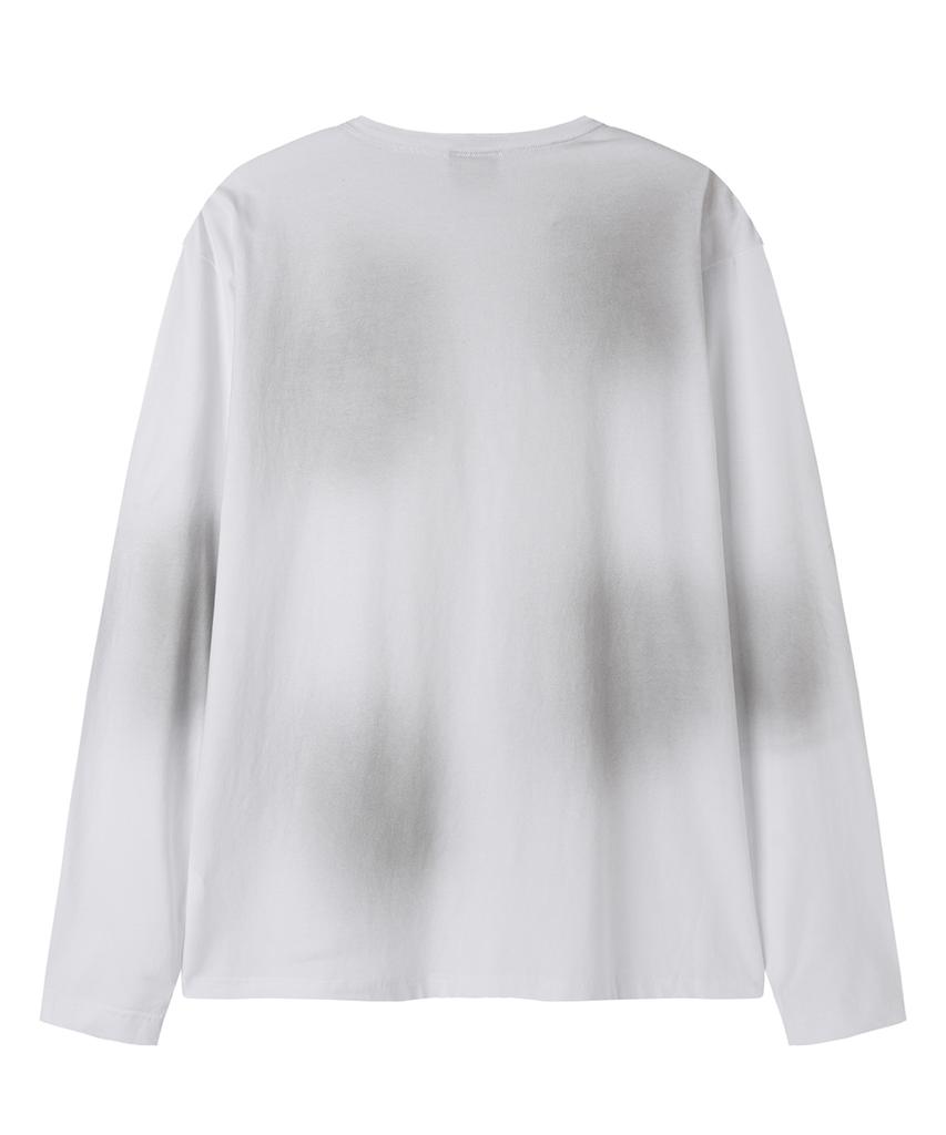 OPENYARD(OY) Dirty Stencil Henley L/S Tee - White