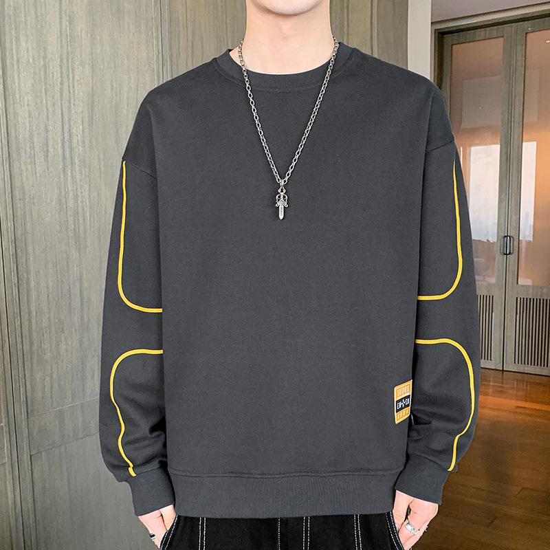 Зимняя новая толстовка с капюшоном для мужчин 2025 года, утолщенная/обычная, модная, с круглым вырезом, свободный верх, длинный рукав, нижняя одежда