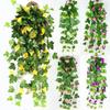 Lifelike Hanging Basket Artificial Flower Morning Glory Vine For Stunning Home Wall Decor
