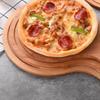 Круглая деревянная доска для пиццы с ручным противнем для выпечки пиццы, бамбуковый поднос для стейка в стиле вестерн, разделочная доска для пиццы, блюдо, инструмент для выпечки торта