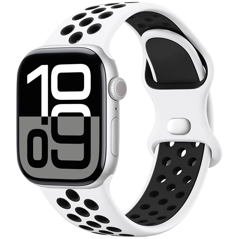 Силиконовый ремешок для Apple Watch 11 10 9 8 7 46 мм 45 мм 42 мм 41 мм Ultra 3/2 49 мм Дышащий браслет для iWatch 6 5 4 SE 44 мм