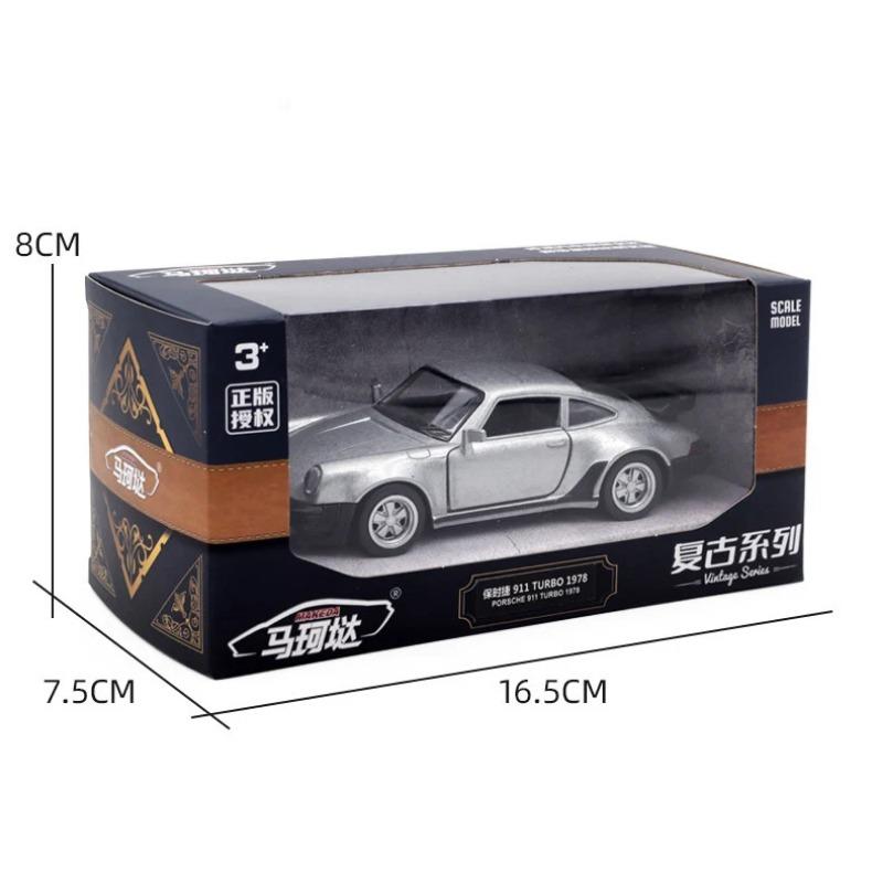 Игрушечная модель Porsche 911 Turbo в масштабе 1/36, литая под давлением ретро-гоночная модель с инерционным механизмом для мальчиков в подарочной коллекции