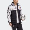 adidas Мужские пуховики Черный/Белый С капюшоном Умеренно стеганый пуховик FR4213