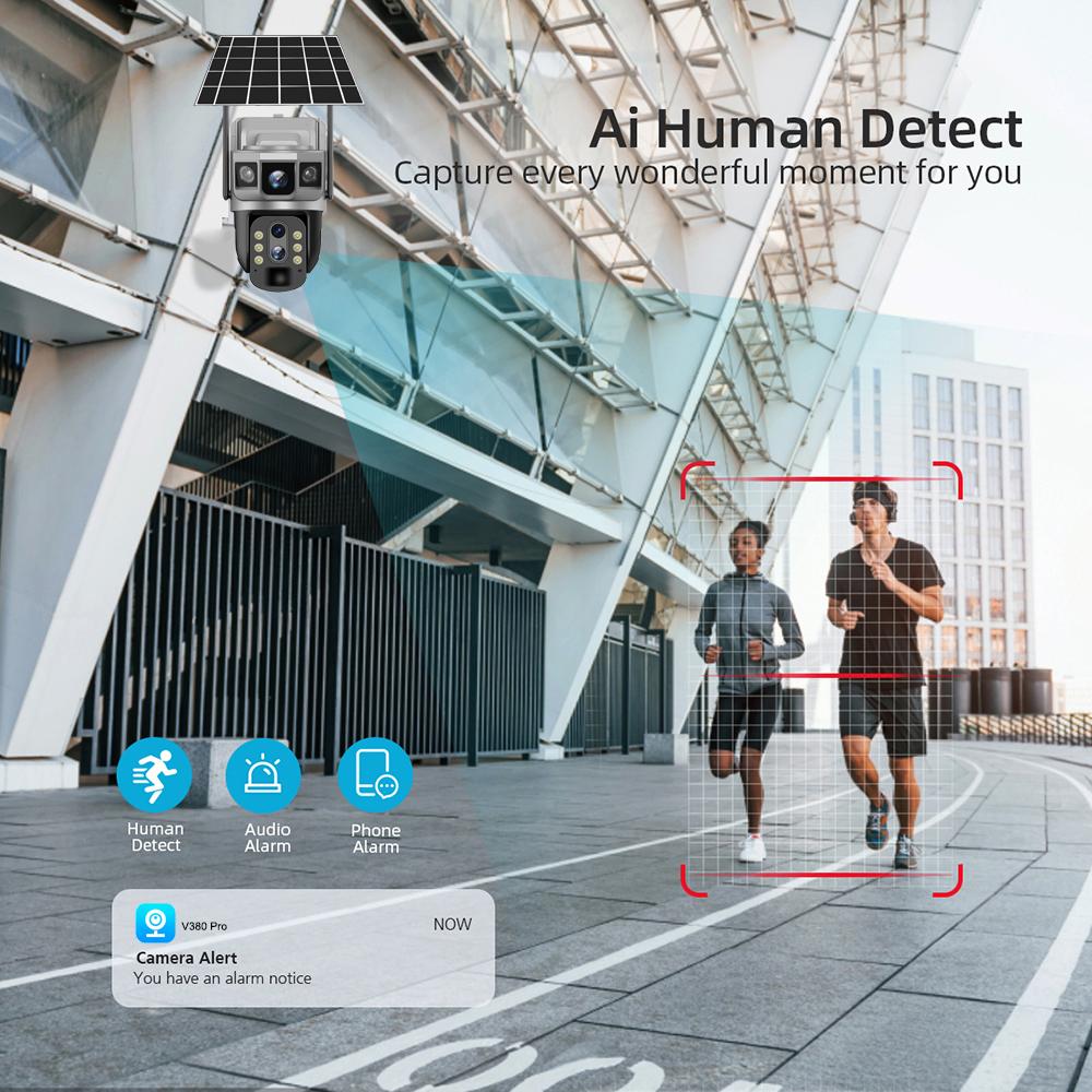 Солнечная камера WIFI/4G, Высококачественный PIR-датчик, Водонепроницаемое наблюдение за безопасностью с ночным видением