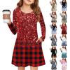 Girls' Long Sleeve Dress - Color Pocket Dress