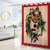 New School Tattoo European Curtain For Quarto Shower Curtains Bathroom Sets Full Set Folding Partition Accessories Bath Bedrooms