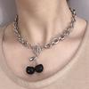 Ожерелья в стиле панк с вишней, готическое серебряное металлическое колье для женщин и девочек, подвесная цепочка, вечерние ювелирные изделия, подарки