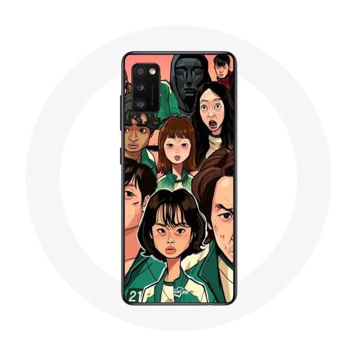 Case - Samsung - Galaxy A41 - Soft - White - Squid Game Fanart Characters Poster