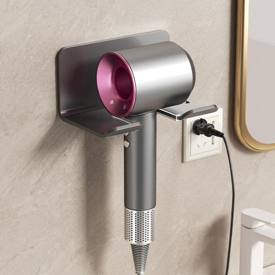 Держатель для фена настенная стойка для хранения выпрямителя для волос сушилка легко