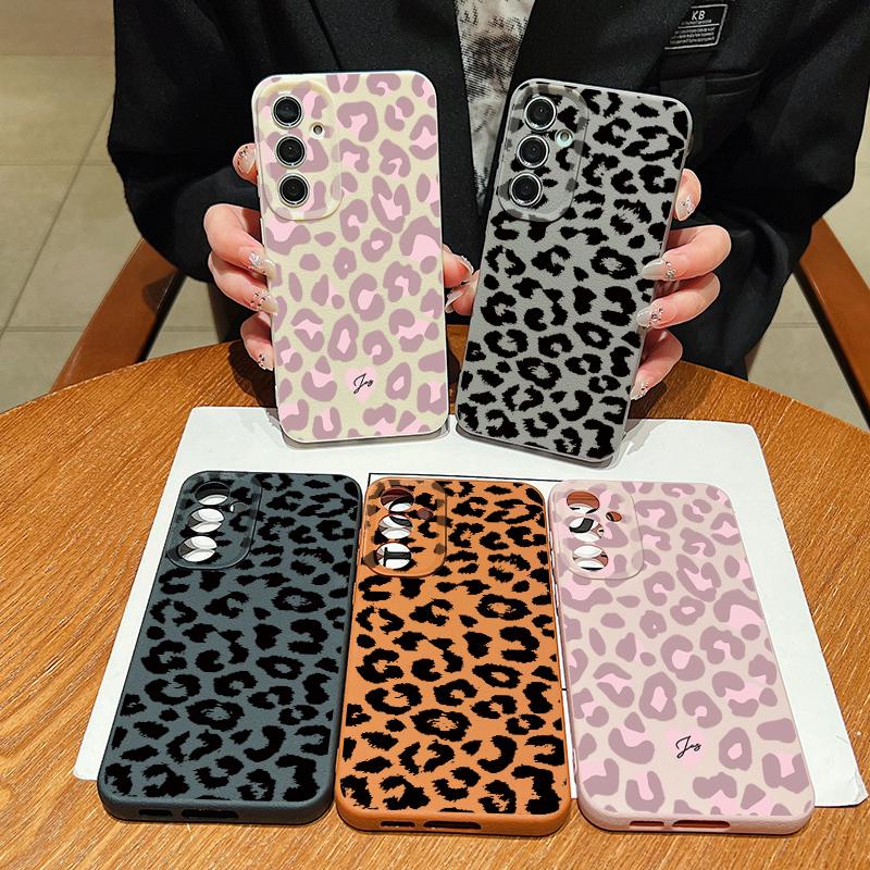 Чехол с леопардовым принтом для Samsung Galaxy S25 Ultra Capa S24 Ultra S23 S22 Plus S21 FE A15 A16 A25 A26 A34 A35 A36 A54 A55 A56 5G
