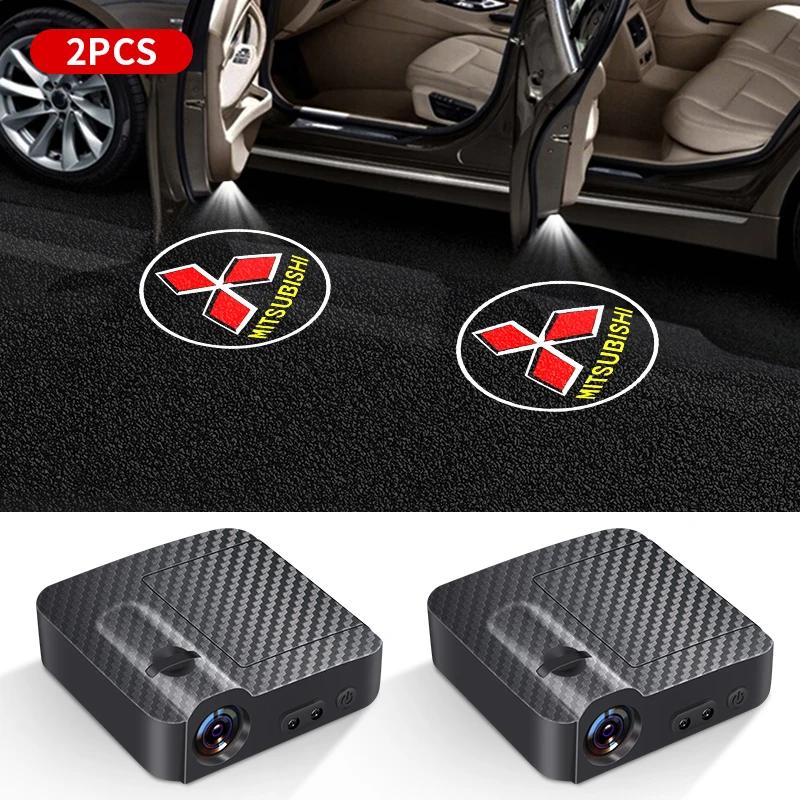 Светодиодная лампа-приветствие на дверь автомобиля, беспроводная лазерная лампа с тенью-призраком для Mitsubishi Asx Lancer Pajero Outlander Eclipse Galant