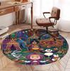 Masha and the Bear Pattern Round Rug, Indoor/Outdoor Mat, for Picnic, Gameroom, Bedroom, Office, Living Room, Home Decor Carpet, Birthday Gift