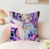 Anime Kangel Pillowcase Bedroom Sofa Decorative Cushion Cover With Zipper Soft Cushion Cover