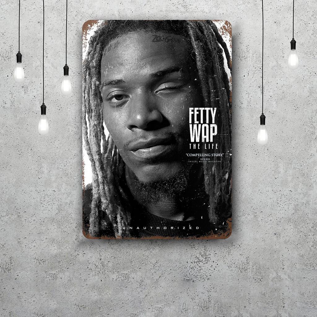 Винтажная жестяная табличка Fetty Wap Декор для дома Настенный декор Искусство Настенное панно Украшение комнаты Декор Ретро Металлическая табличка Постеры для бара