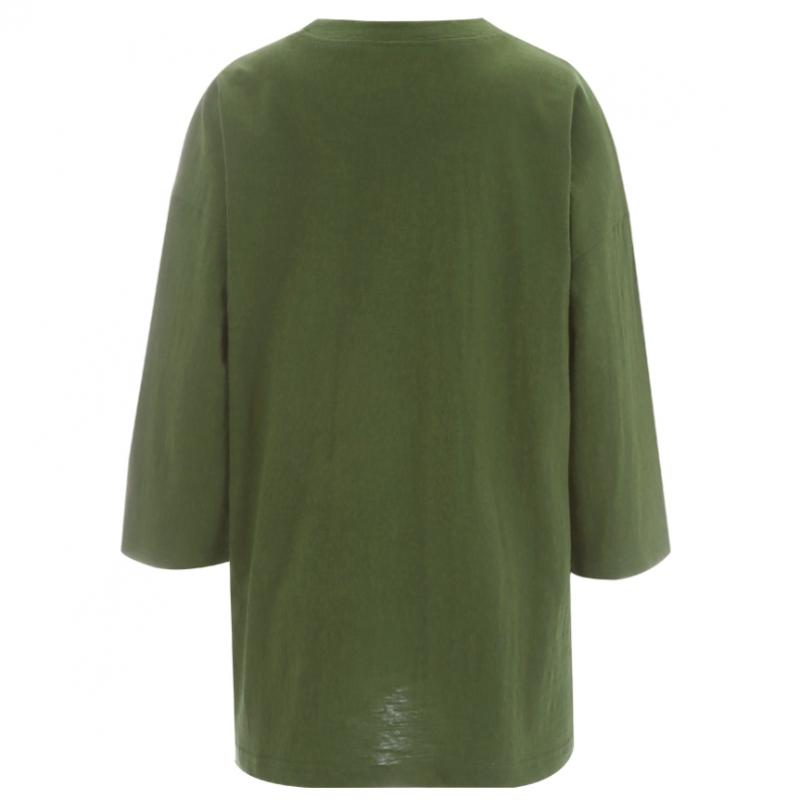 Shop Women Loose FiT Slub CoTTon Round T shirT musTard Dai Wsh 1549