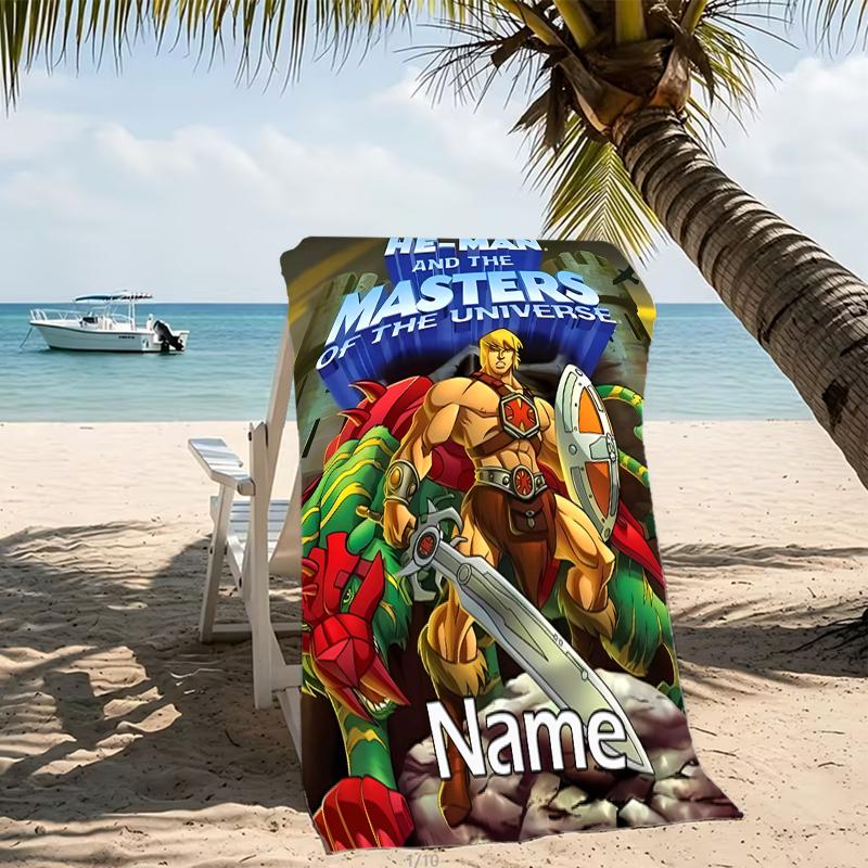 Customizable personalized beach towels He-Man and the Masters of the Universe themed designs.Suitable for the beach, yoga, sports;ideal as beach acces