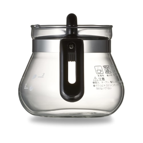 Melitta Glass Coffee/Tea Server with Strainer, 500ml Capacity (4 Cups), Cafelina Series, MJ-9301, Black