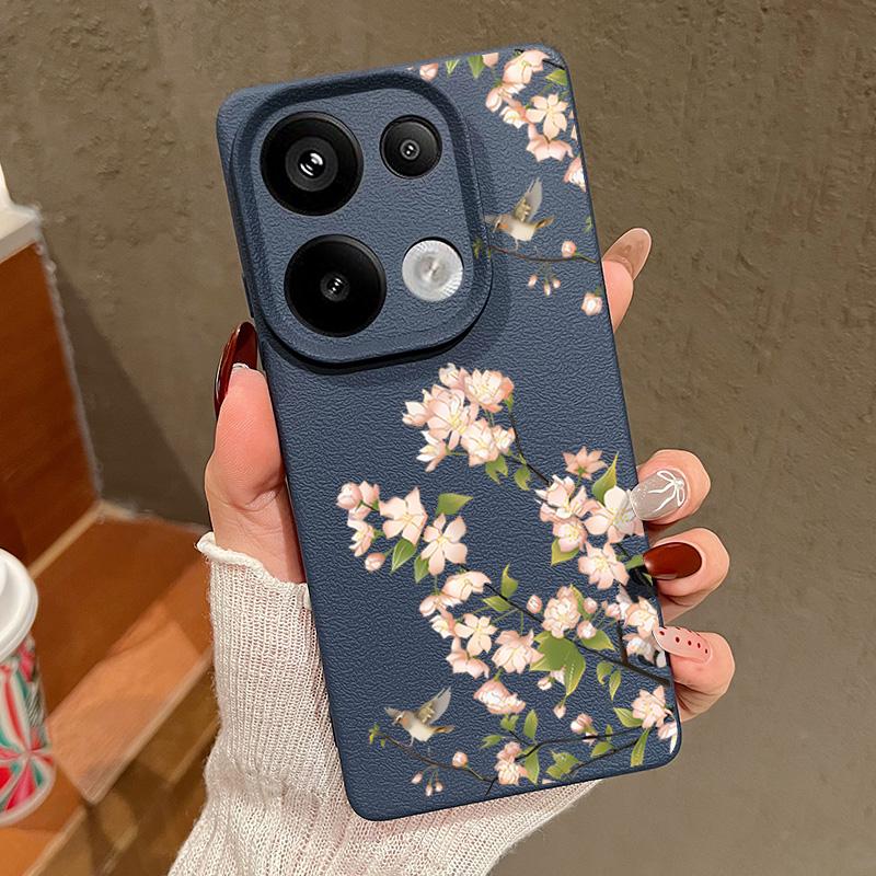 Для Xiaomi 13t Poco X6 M6 Pro Redmi Note 14 13 12 11 10 Pro противоударный силиконовый мягкий кожаный узор с текстурой однотонного цвета