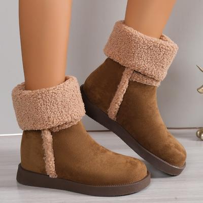 Обувь для женщин 2024 года, брендовые женские ботинки без застежек, модные повседневные ботинки с отогнутым краем, женские высококачественные теплые зимние ботинки