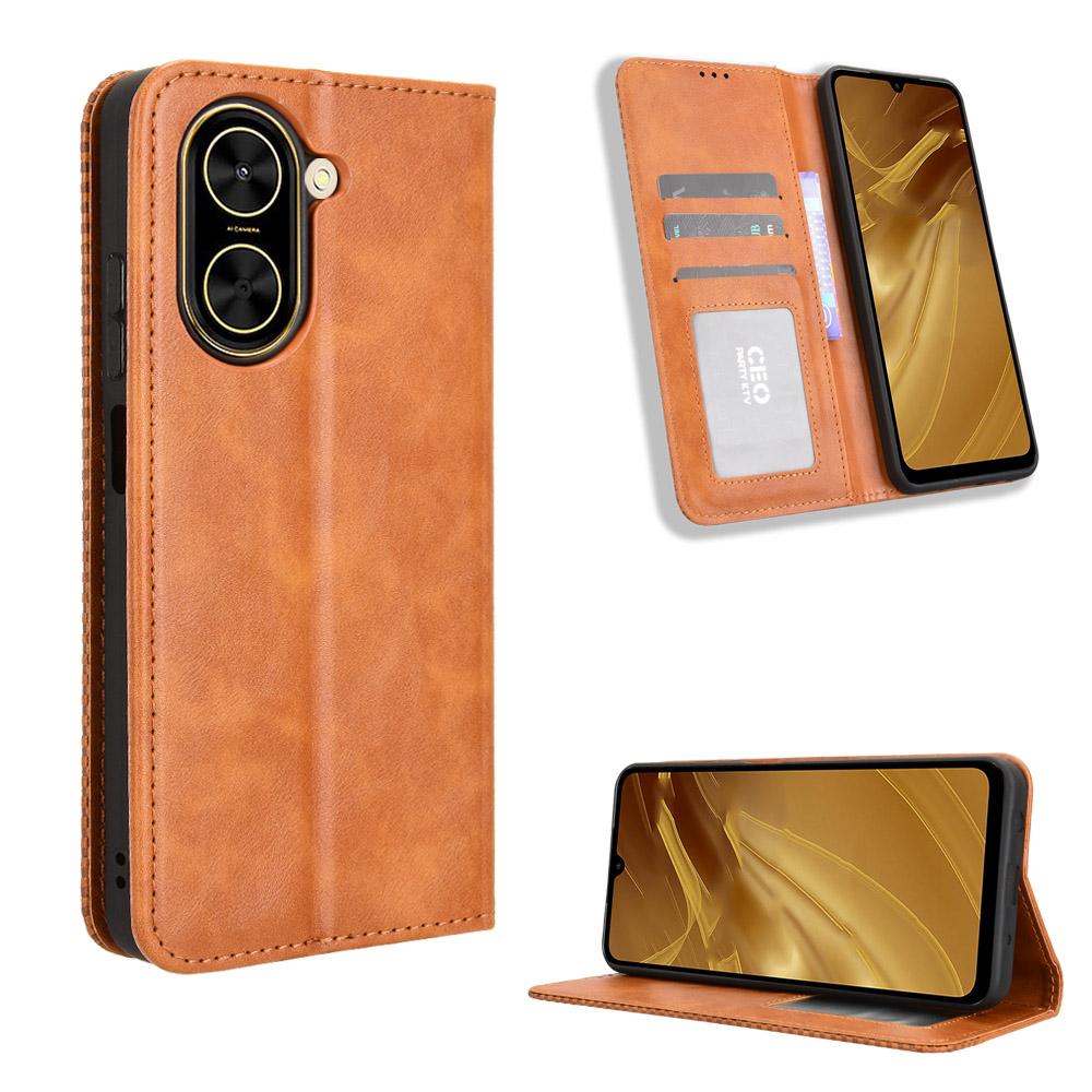 For Xiaomi Redmi A5 NFC (173.45*79.35*8.45mm) Leather Case Wallet Stand Retro Texture Phone Cover