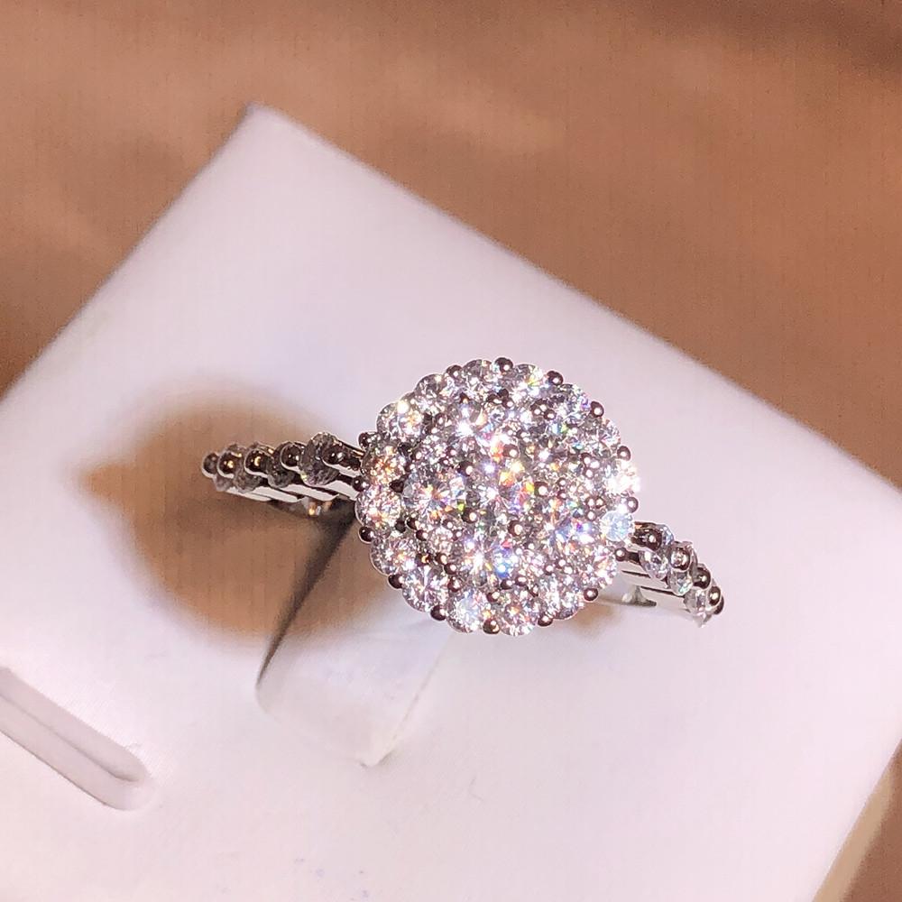 Bling Iced Out CZ кольца для женщин, роскошные обручальные кольца серебряного цвета, женские кольца на палец, вечерние, современные модные украшения