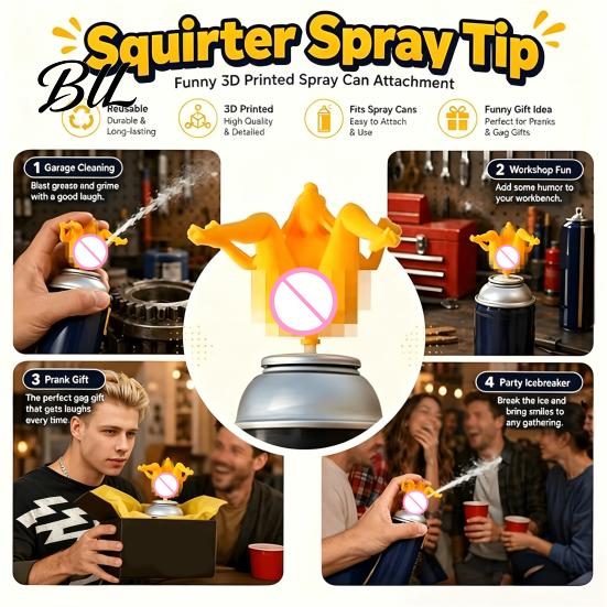 3D Printed Squirter 2Pcs Human Body Squirter, Spray Can Nozzle Attachment, Paint Attachment Bottle Decorative Tip Replacement, Prank Gag Gift