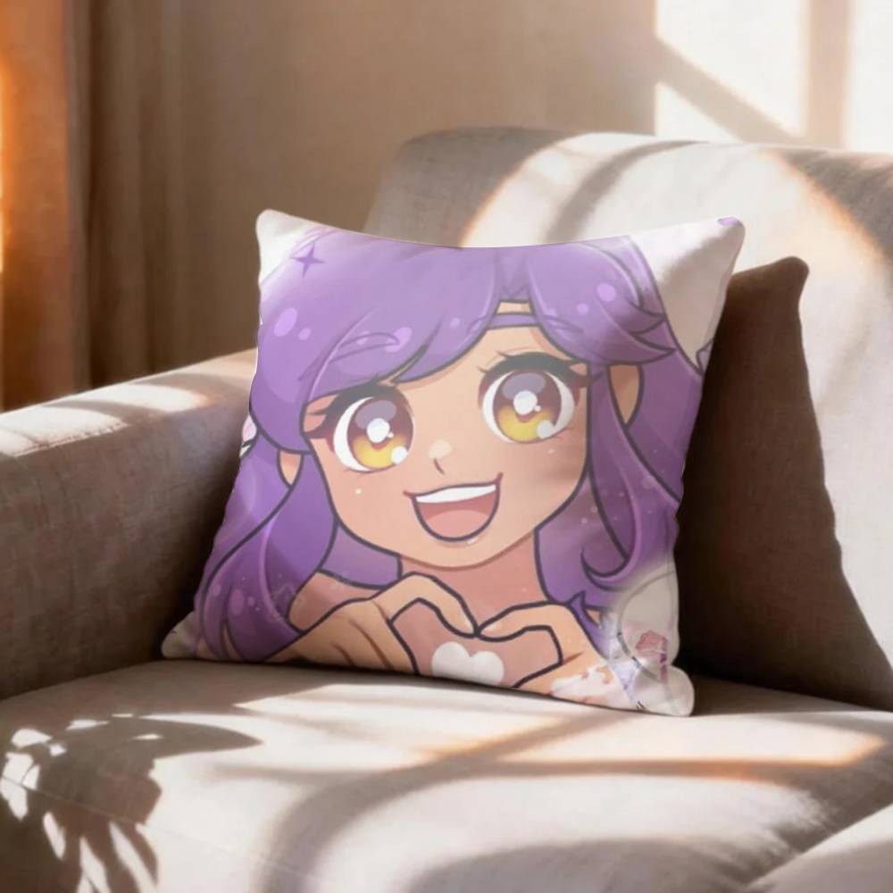 CUTE AAphmau Meow Anime Cats  Pillow Case Pattern Printed Pillowcase For Living Room Sofa Cushion Cover