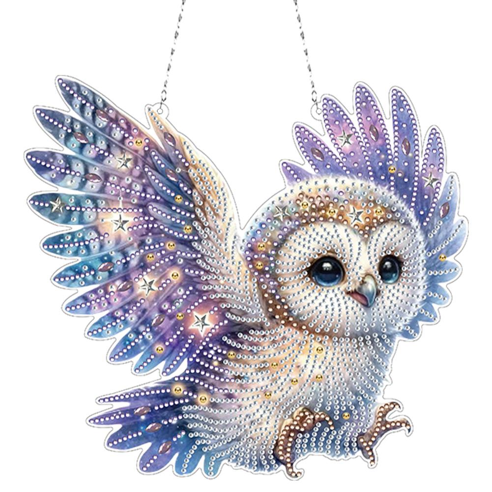 Acrylic Special Shape Birds 5D DIY Diamond Painting Dots Pendant DIY Diamond Art Pendant Kit Diamond Painting Hanging Pendant