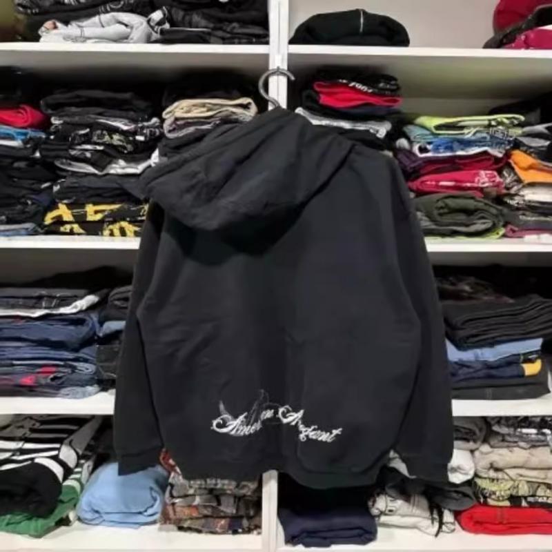 2024 весна и осень американская ретро уличная куртка в стиле Харадзюку в стиле хип-хоп с капюшоном мужская свободная повседневная однотонная куртка Y2k