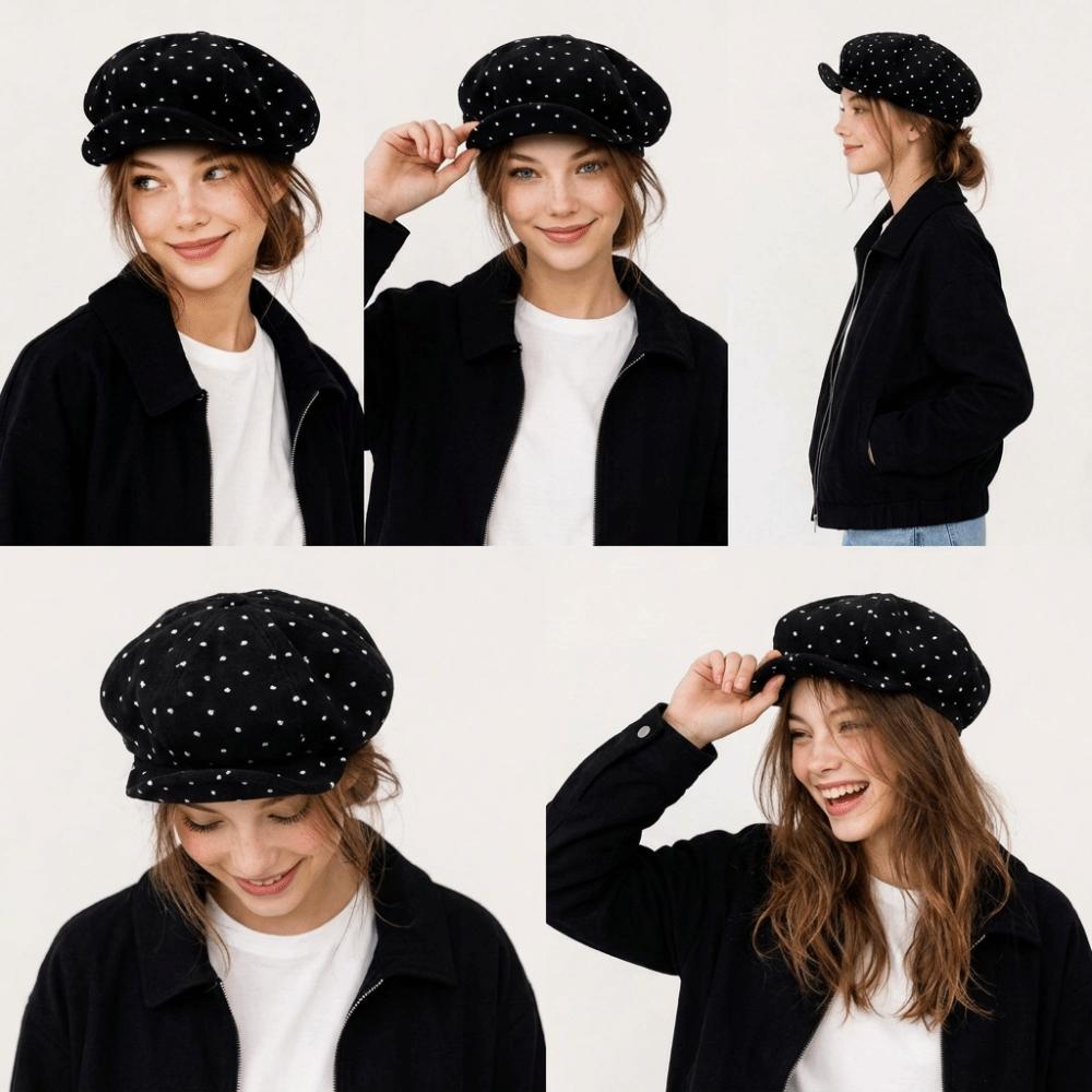 Face Slimming Design Painter Hat Retro Octagonal Hat Versatile Cloud Beret for Women