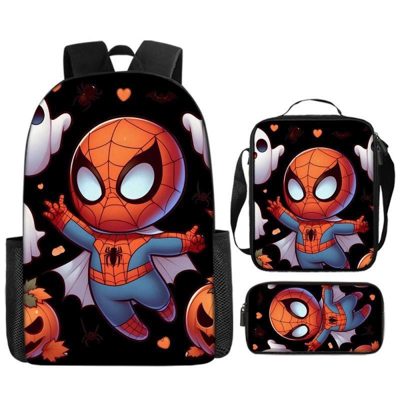 Spider-Man Backpack Set for Kids Toddler Halloween Backpack 3 Piece School Bag Street Style