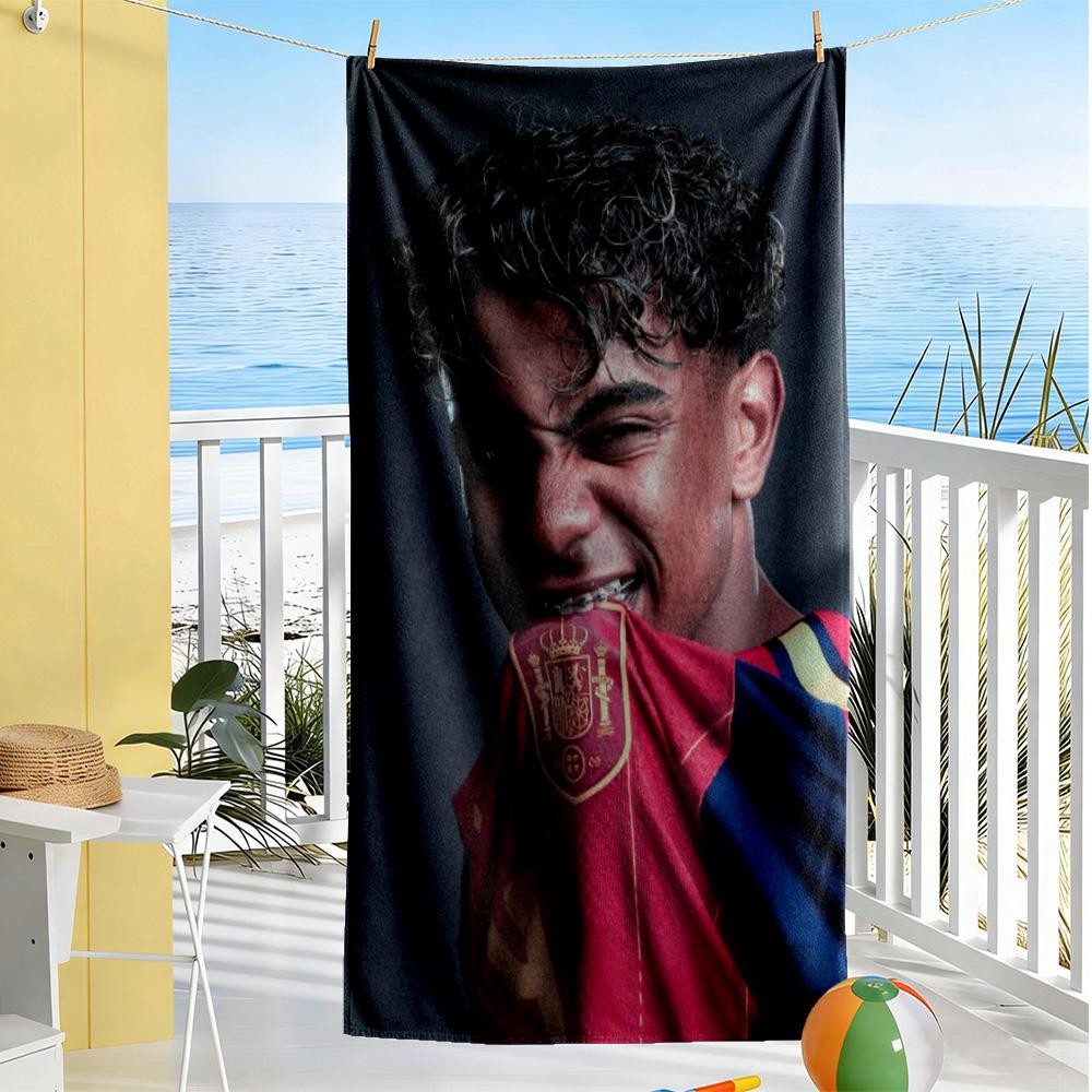 Yamal Barcelona Football Player Celebration Beach Towel High Absorbency & Quick-Dry Comfortable Lightweight