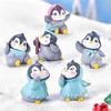 Симпатичные забавные миниатюрные фигурки пингвинов, маленькая статуя для сказочных садовых гномов, мох