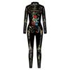 3D Череп Скелет Печатный Боди Костюм Хэллоуин Для Женщин Нарядное Платье Одежда Взрослый Костюм S-XL