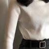 Women Sweater Turtleneck Long Sleeve Slim Fit Knitting Tops Solid Color Soft Elastic Fabric Bottom Tops Daily Wear
