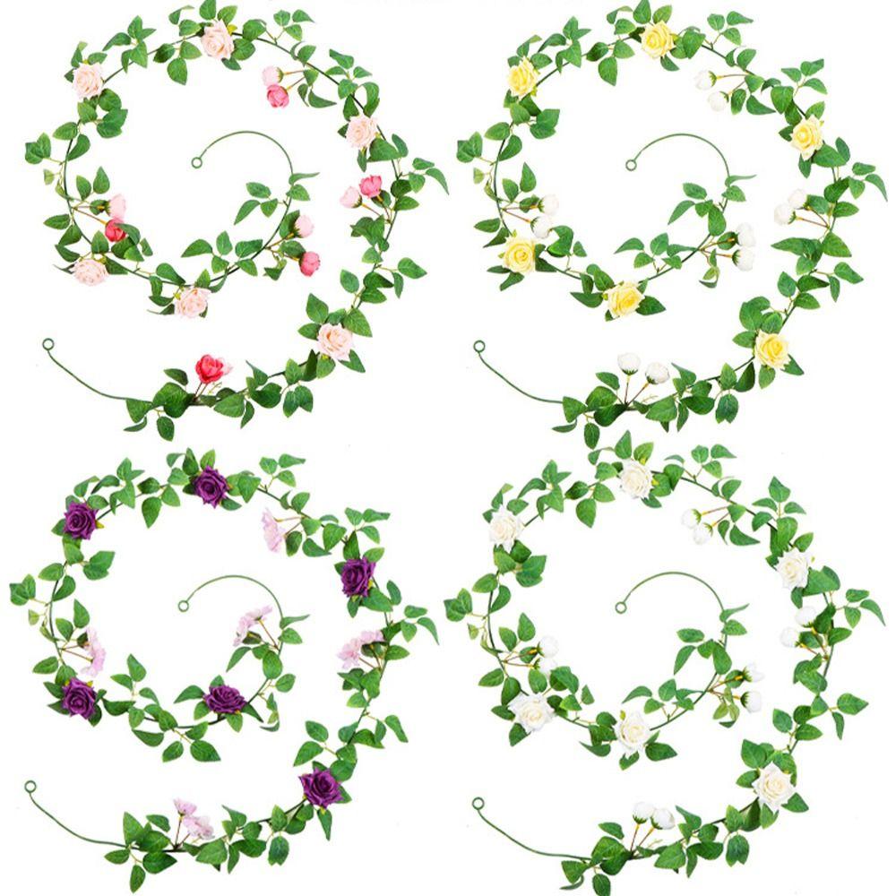 Spring Artificial Rose Vine Handmade Rose Wall Hanging Simulation Rose Vine  Wedding Party