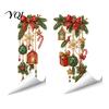 Pink Christmas Stickers 2Pcs Window Clings, Static Glass Sticker, Holiday Decal with Snowflakes Lantern Decorative and Balls Patterns, Removable
