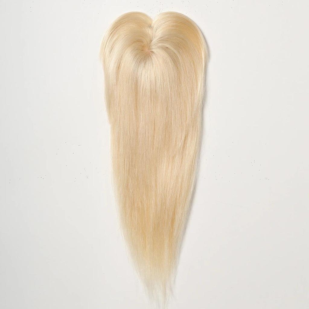 HAIRCUBE Блондинка Remy из натуральных волос для женщин с истонченными волосами, парик для волос с челкой, шелковая заколка на основе, топпер, верхние волосы