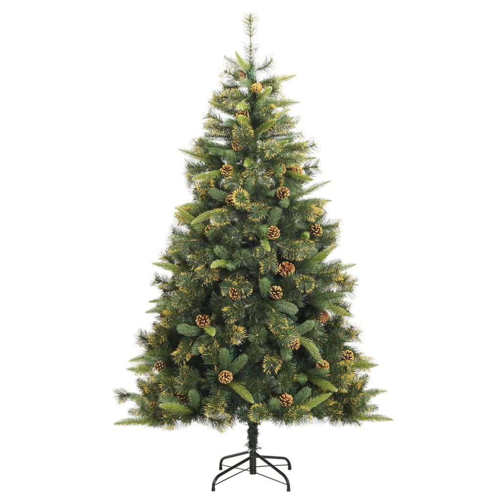 Artificial Christmas Tree Foldable with Pine Cones 180 cm