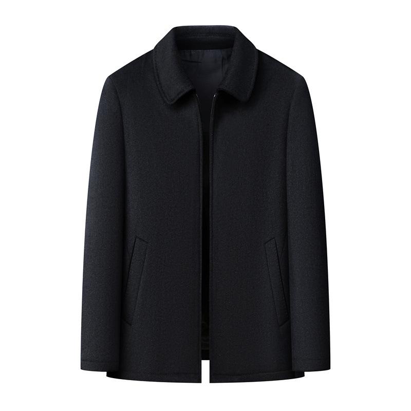 Autumn and Winter Cashmere Jackets for Middle-aged Men and Dads, Leaders and Cadres, Woolen Woolen Jackets, Middle-aged and Elderly Lapel Jackets