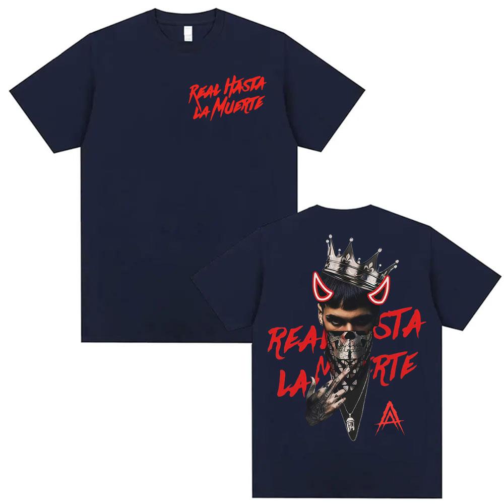 Anuel AA Rhlm 2 Real Hasta La Muerte Tour Cover TShirt Men Women Fashion High Street Gothic Clothes Tshirts pure Cotton Top
