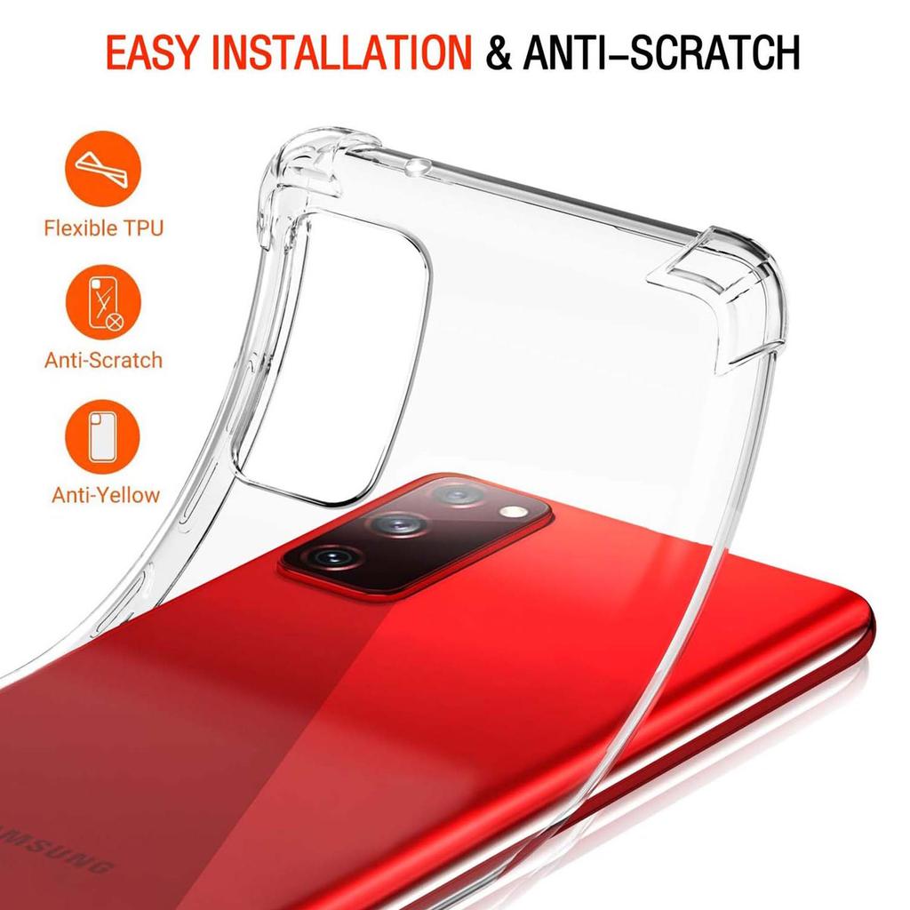 Толстый противоударный силиконовый прозрачный чехол для телефона Samsung Galaxy S20 FE S20 Ultra S10 4G S21 S22 S23 S24, защитный чехол, задняя крышка