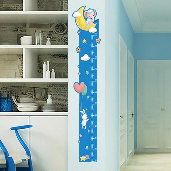 Baby Growth Chart Wall Sticker Peel Stick Adhesive Bedroom Play Room Nursery Cartoon Animal Children Height Measurement Ruler Decal