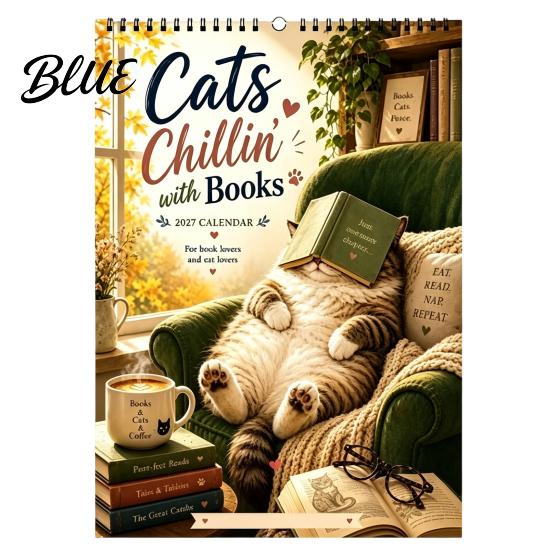 Appointment Book Cats Chillin' with 2027 Calendar, 12 Month Monthly Planner, Thick Daily Organizer Paper Planning Wall Calendar for Home Office