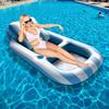 Inflatable Lounger Float Pool Float with Backrest Cupholder Wear Resistant Extra Large Thick PVC Pool Float for Adult