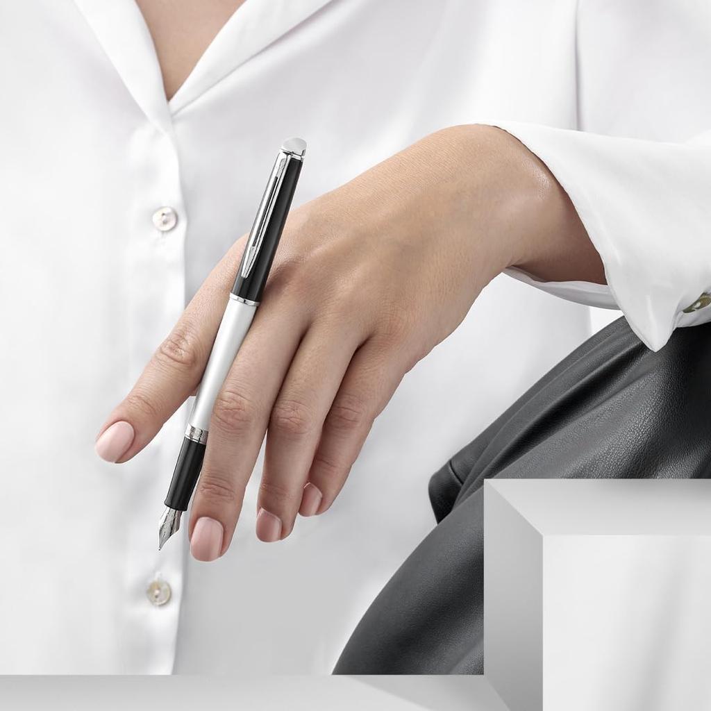 Waterman Шариковая ручка Metropolitan Essential Черный Белый CT Тонкий пишущий узел Подарочная коробка Подарок Роскошная Обычный Импорт 2202912 На масляной основе