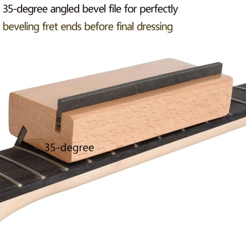 Guitar Fret Edge File | Fret Leveling File Base 35/90 Degree Fret End Chamfer File - 2-in-1 Wood Cutting Edge Tool for Fret End Dressing - Luthier's T