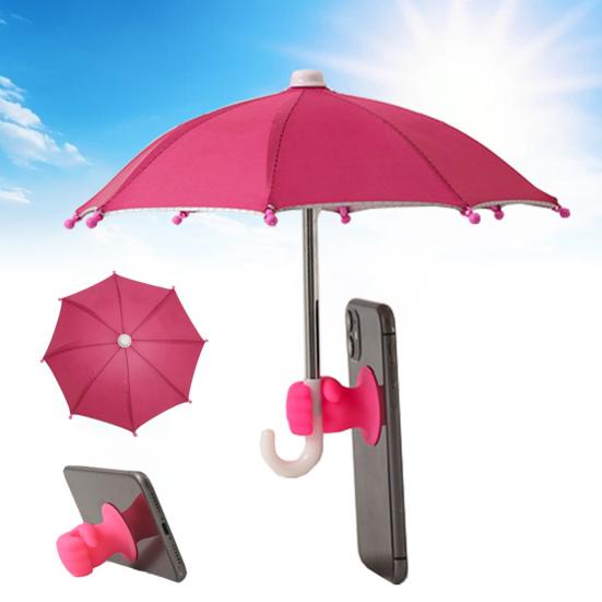 Yousheng Phone Umbrella with Fist Suction Cup UV Protection Universal Mini Windproof Sun Shade Mobile Phone Umbrella Phone Accessories