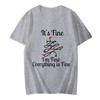 Забавный It's Fine I'm Fine Everything Is Fine Shirt Men-T-Shirt Christmas Lights Print Tops Women Shirts Oversize Men Brand T Shirt
